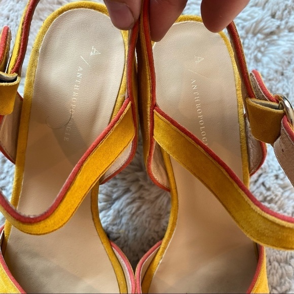 anthropologie piped platform heels cork leather 11 - Picture 8 of 11